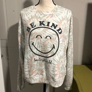 Smiley World “Be Kind” Tie-Dye Sweatshirt L
